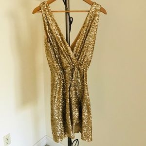 Gold sequin dress